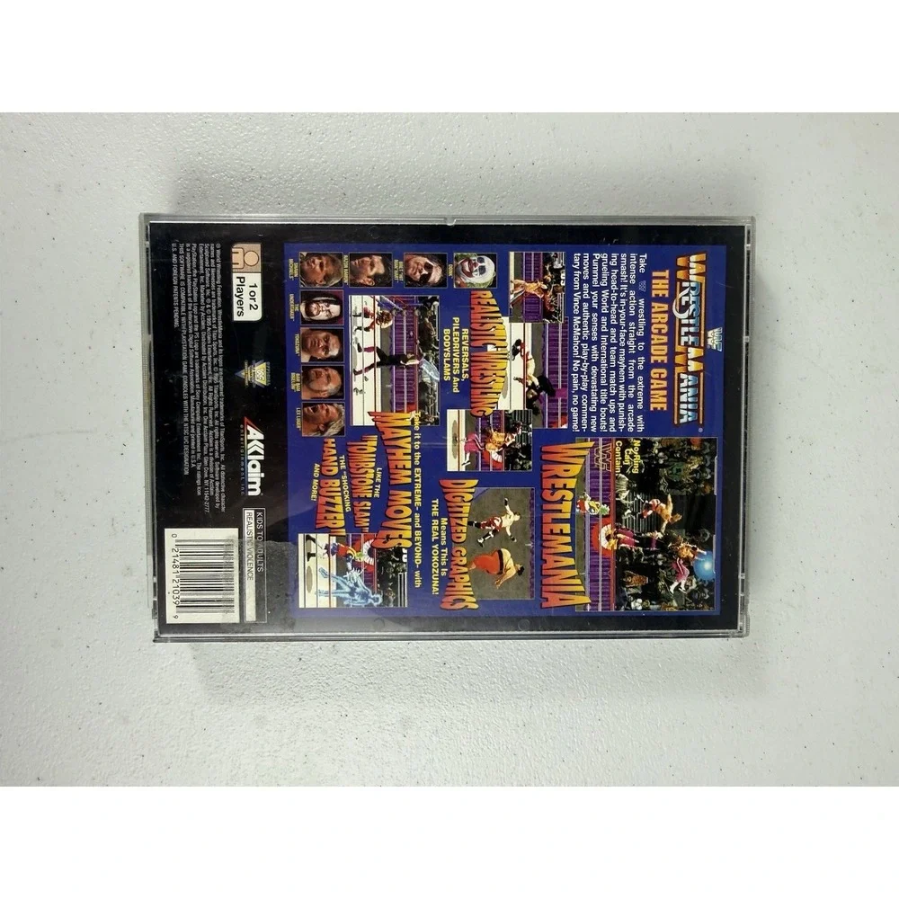 WWF Wrestlemania The Arcade Game Long Box PS1 + Registration Card Complete